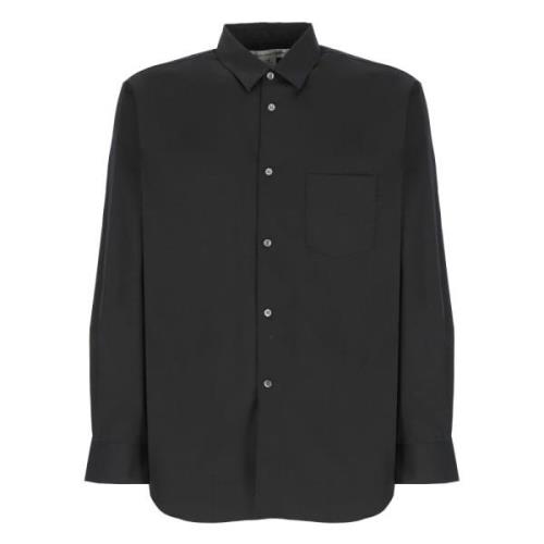 Zwarte Shirt met Kraag en Knopen Comme des Garçons , Black , Heren