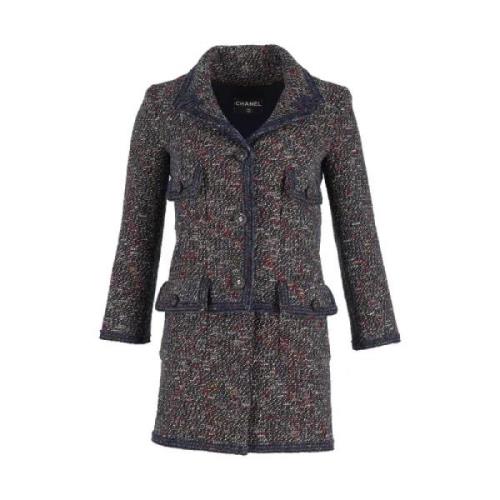 Pre-owned Wool outerwear Chanel Vintage , Blue , Dames