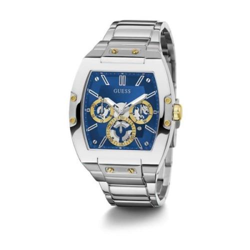 Phoenix Roestvrij Stalen Horloge Blauwe Wijzerplaat Guess , Gray , Her...