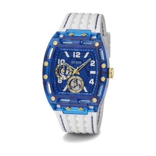 Multifunctionele Phoneix Horloge Wit Blauw Guess , Multicolor , Heren