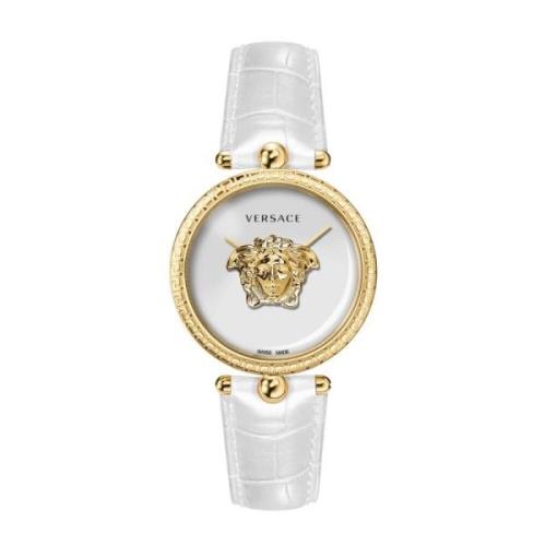 Wit en Goud Palazzo Horloge Versace , Yellow , Dames