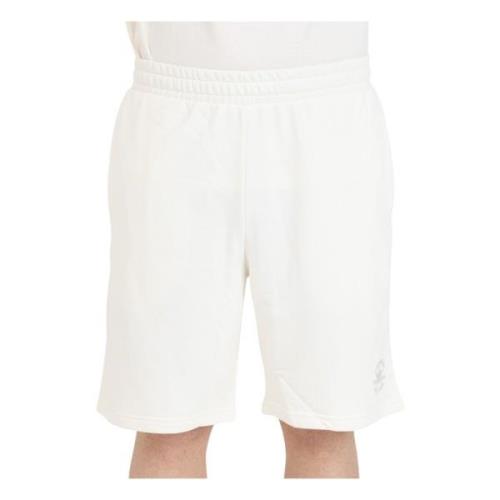 Creamy White Sports Shorts with Rubberized Logo Converse , Beige , Her...
