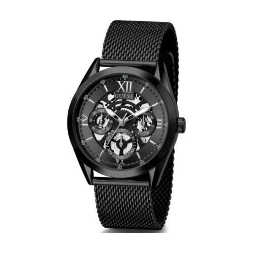 Tailor Roestvrij Staal Zwarte Horloge Guess , Black , Heren