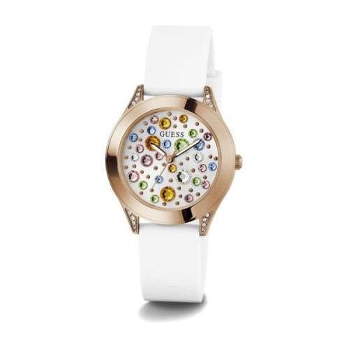 Mini Wonderlust Wit Roségoud Horloge Guess , Multicolor , Dames