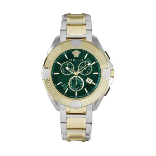 Chrono Sporty Bicolor Horloge Versace , Yellow , Heren