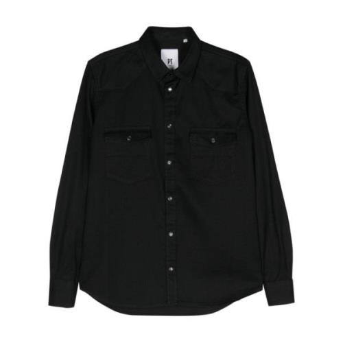 Zwarte Shirt Collectie PT Torino , Black , Heren