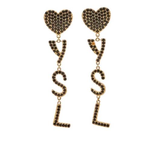 Pre-owned Yellow Gold earrings Yves Saint Laurent Vintage , Yellow , D...