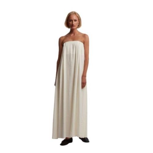 Strapless Linnen Maxi Jurk One & Other , White , Dames