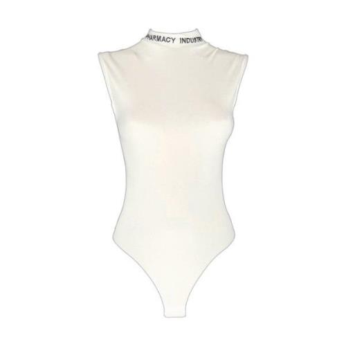 Lycra Mouwloos Body met Logo Details Pharmacy Industry , White , Dames