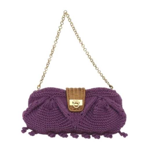 Pre-owned Cotton shoulder-bags Salvatore Ferragamo Pre-owned , Purple ...
