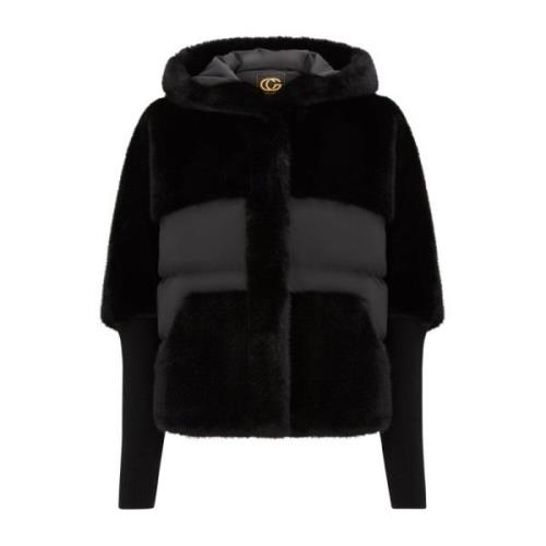 Luxe Faux Fur Jacket - Zwart Cesare Gaspari , Black , Dames