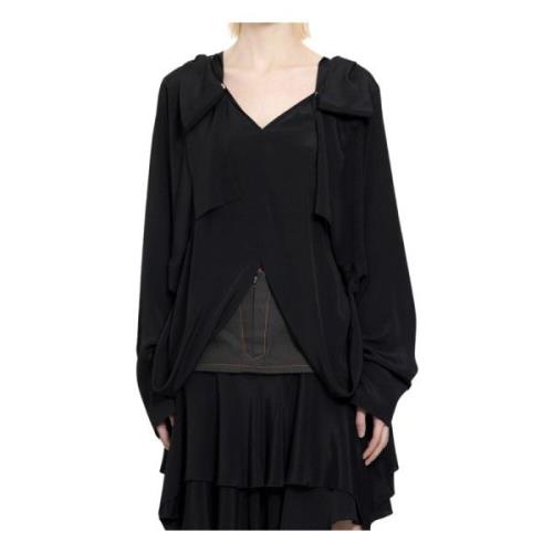 Zwarte Runway Shirt met Afneembare Staart Kiko Kostadinov , Black , Da...