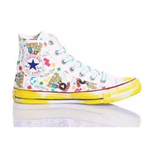 Handgemaakte Witte Sneakers Converse , Multicolor , Heren