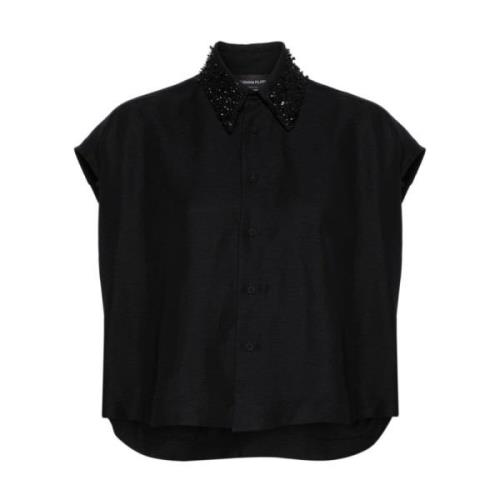 Zwarte blouse met applicatiedetails Fabiana Filippi , Black , Dames