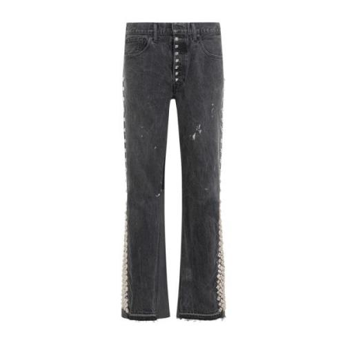 Zwarte Studded Flare Jeans Gallery Dept. , Black , Heren