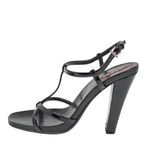 Pre-owned Leather sandals Prada Vintage , Black , Dames