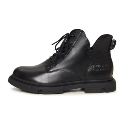 Suede Flat Sole Ankle Boots Cesare Gaspari , Black , Dames