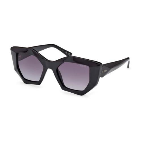 Unieke geometrische zonnebril voor vrouwen Guess , Black , Dames