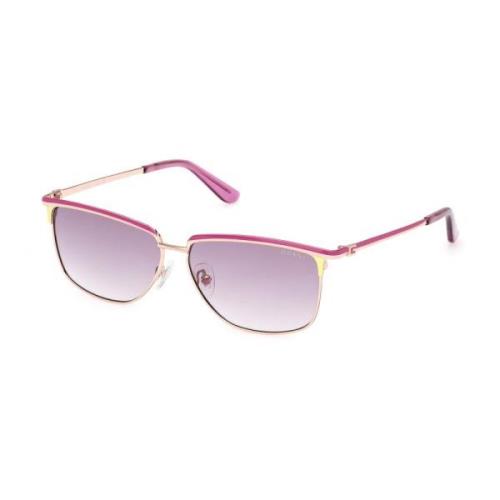 Rechthoekige metalen zonnebril Guess , Pink , Dames