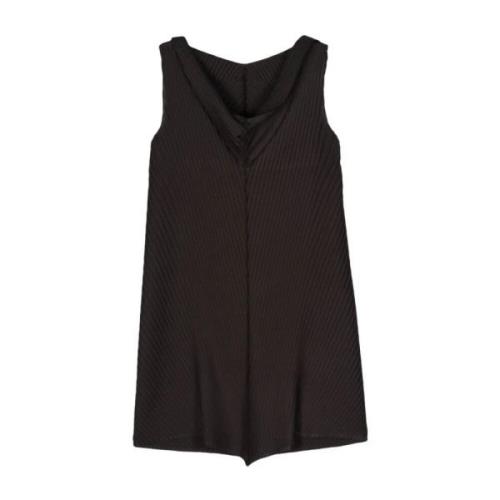 Zwarte Plooien Mini Jurk Issey Miyake , Black , Dames