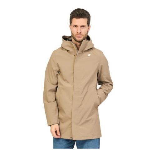 Beige Tommy Parka Coat K-Way , Beige , Heren