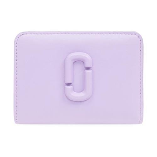 Leren portemonnee met logo Marc Jacobs , Purple , Dames
