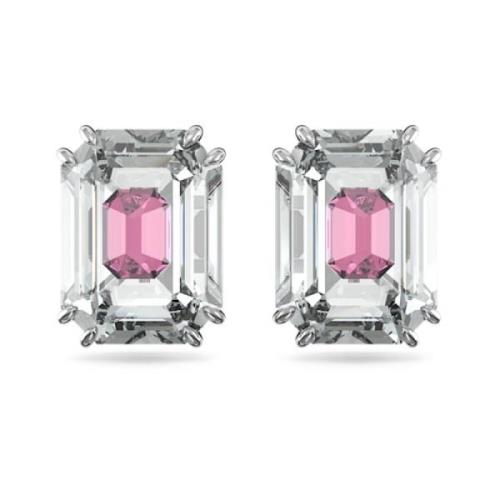 Chroma Octagon Roze Kristal Oorbellen Swarovski , Multicolor , Dames