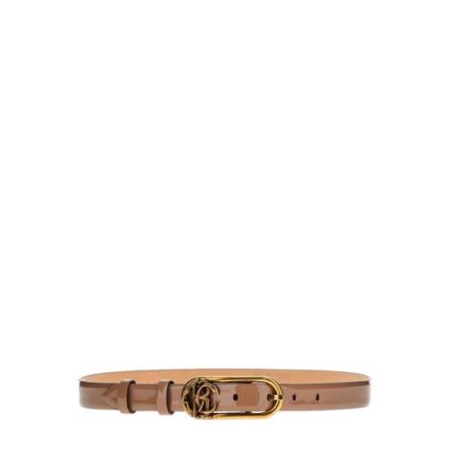 Spiegel Slang Leren Riem Roberto Cavalli , Beige , Dames