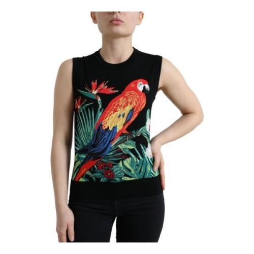 Geborduurde Wol Gebreide Tanktop Dolce & Gabbana , Multicolor , Dames