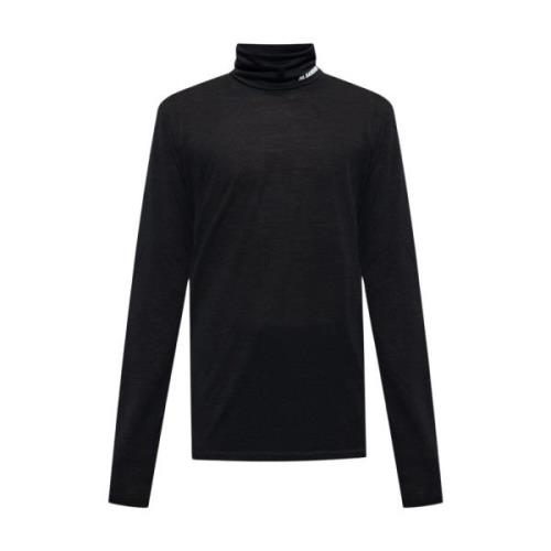 Turtleneck trui met logo Jil Sander , Black , Heren