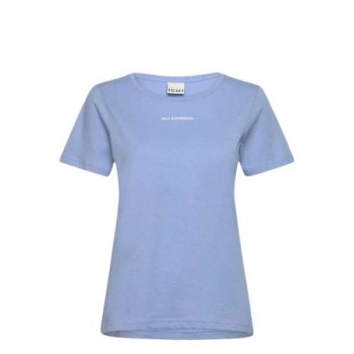 Kamille T-shirt Blauw Ichi , Blue , Dames