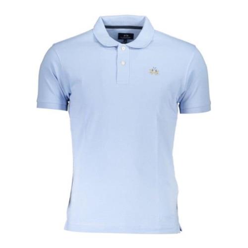 Lichtblauw Slim-Fit Polo Shirt met Borduursel La Martina , Blue , Here...
