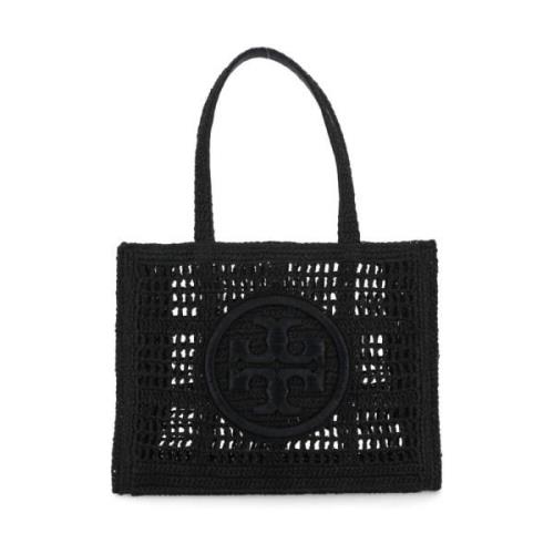 Straw Shopping Bag for Woman Tory Burch , Black , Dames