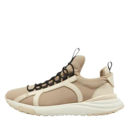 Pre-owned Fabric sneakers Salvatore Ferragamo Pre-owned , Beige , Here...