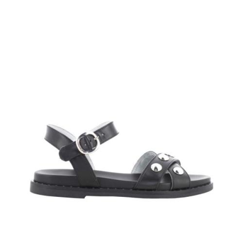 Zwarte Lage Hak Sandalen voor Vrouwen Nerogiardini , Black , Dames