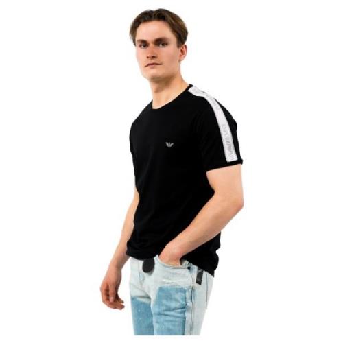 Slim Fit Gebreid T-shirt Emporio Armani , Black , Heren