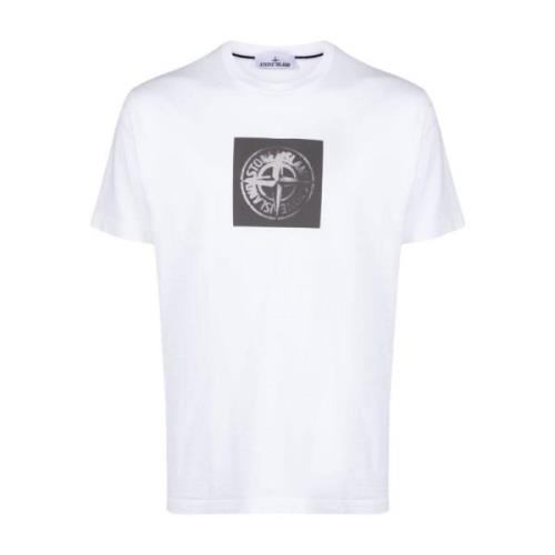 Casual Katoenen T-shirt Stone Island , White , Heren