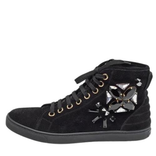 Pre-owned Suede sneakers Louis Vuitton Vintage , Black , Dames