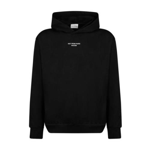 Klassieke Zwarte Hoodie met Slogan Print Drole de Monsieur , Black , H...