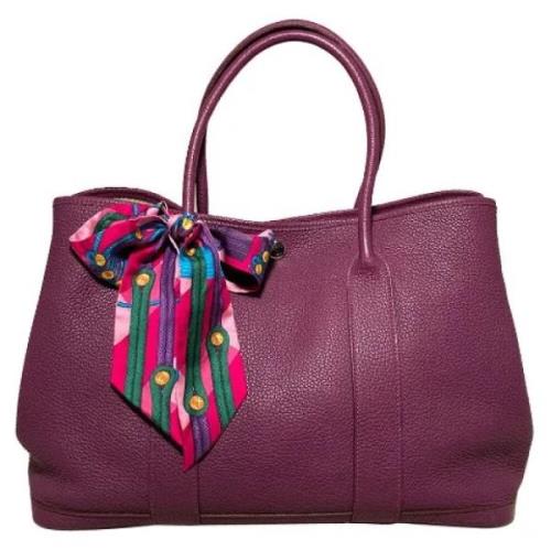 Pre-owned Leather totes Hermès Vintage , Purple , Dames