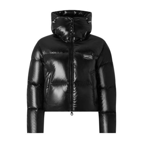 Zwarte Puffer Donsjas Ritssluiting Duvetica , Black , Dames