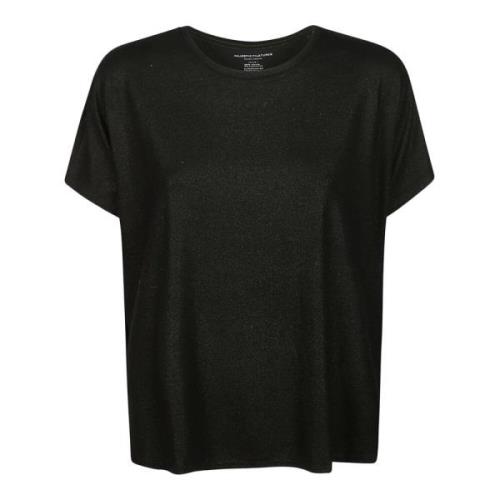 Korte Mouw Ronde Hals T-Shirt Majestic Filatures , Black , Dames