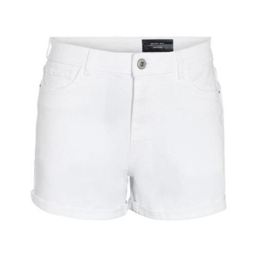 Denim Shorts Bright White Freewear Noisy May , White , Dames