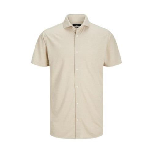 Premium Piqué Shirt Jack & Jones , Beige , Heren