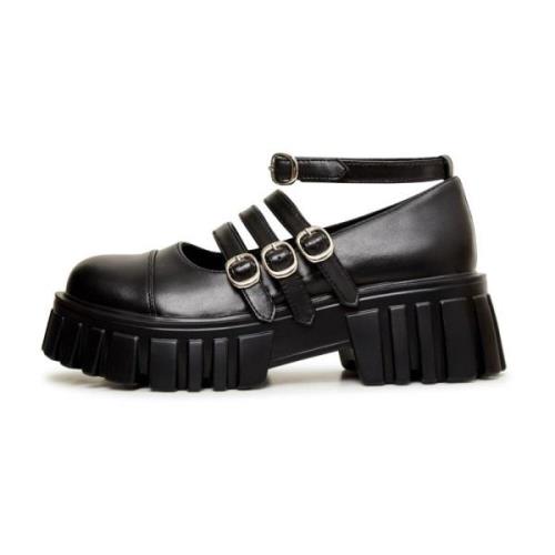 Elegante Zwarte Mary Jane Loafers Cesare Gaspari , Black , Dames