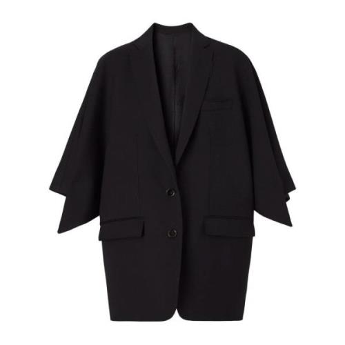 Zwarte Wol Blazer Burberry , Black , Dames