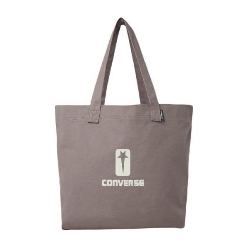 Canvas Logo Print Tote Bag Rick Owens , Brown , Unisex