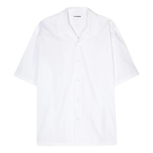 Witte Poplin Overhemd Jil Sander , White , Heren