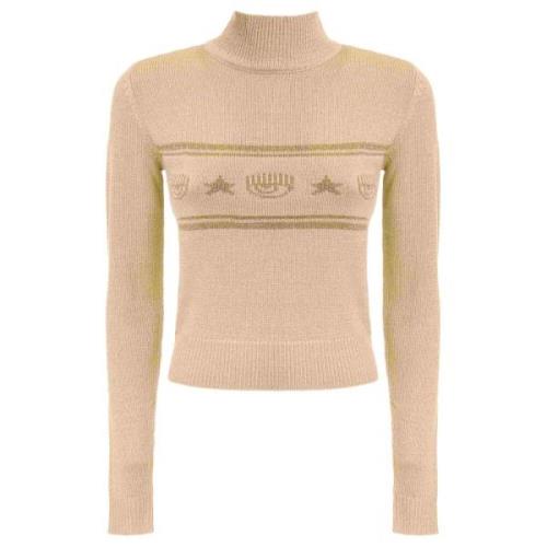 Gouden Sweaters voor Vrouwen Chiara Ferragni Collection , Beige , Dame...