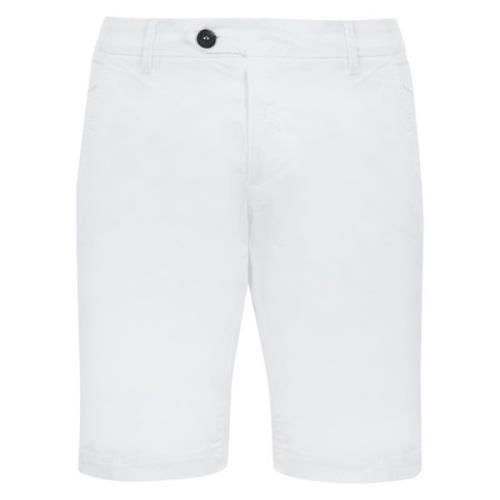Witte Katoenen Bermuda Shorts Slim Fit Roy Roger's , White , Heren